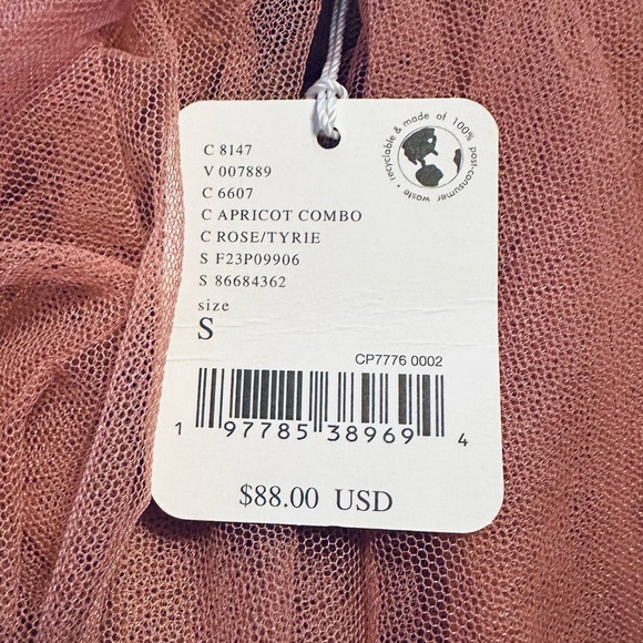 Free People FP One + Net Godet Half Slip Sheer Skirt in Apricot Combo - Picture 13 of 15